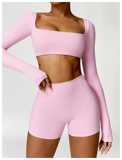 Dry Long Sleeve Shorts Set