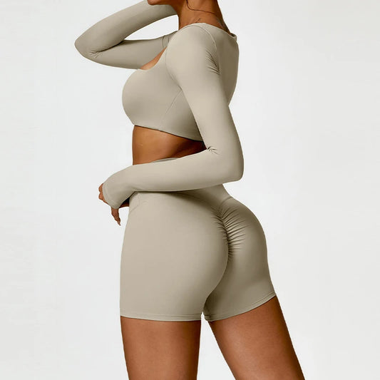 Dry Long Sleeve Shorts Set