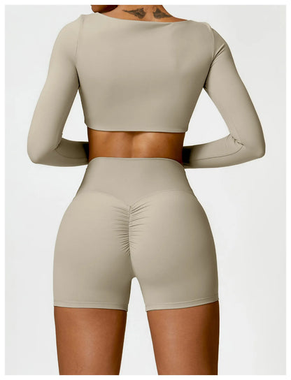 Dry Long Sleeve Shorts Set