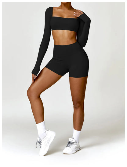 Dry Long Sleeve Shorts Set