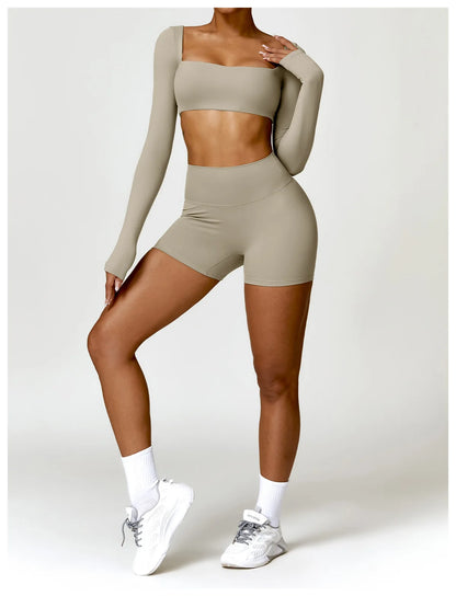 Dry Long Sleeve Shorts Set