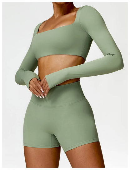 Dry Long Sleeve Shorts Set