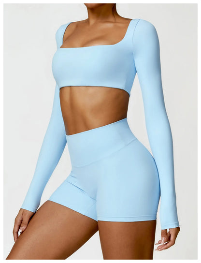 Dry Long Sleeve Shorts Set